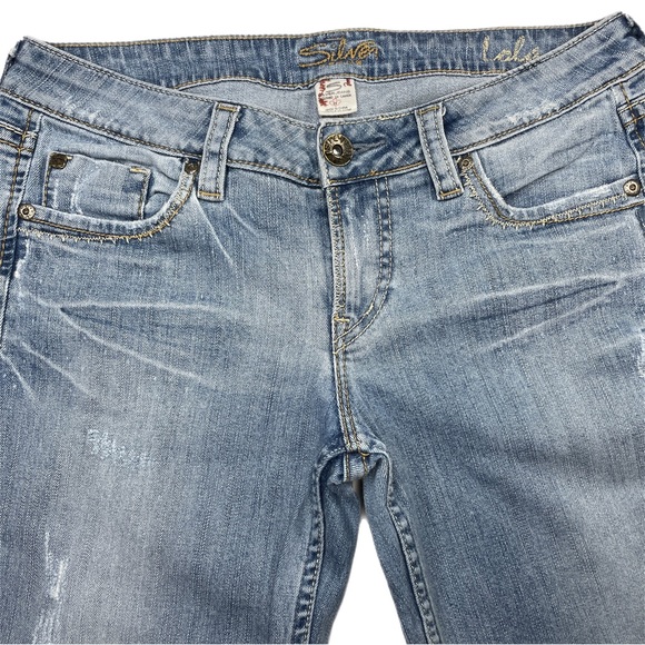 Silver Jeans Lola Bootcut Distressed Sz 29x33 - Picture 3 of 12